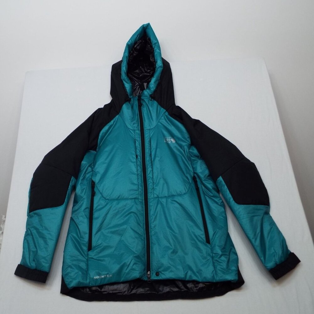Mountain Hardwear Teal and Black Compressor Alpine Hooded Jacket Size Large NWT